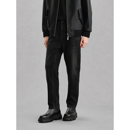 GXG男装 水洗深灰牛仔裤宽松锥形长裤 24年冬G24X054081 商品图2