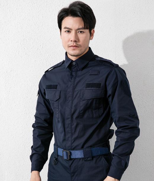 春秋款作训服上衣-弹力格子布-藏蓝 商品图1