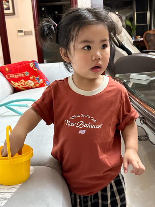 N.8元单 美式复古拼色领口 童装圆领短袖T恤 TZ008 商品图3