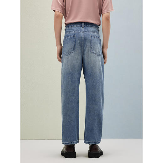 25年夏热卖GXG男装休闲经典水洗牛仔长裤男通勤百搭牛仔裤 商品图4