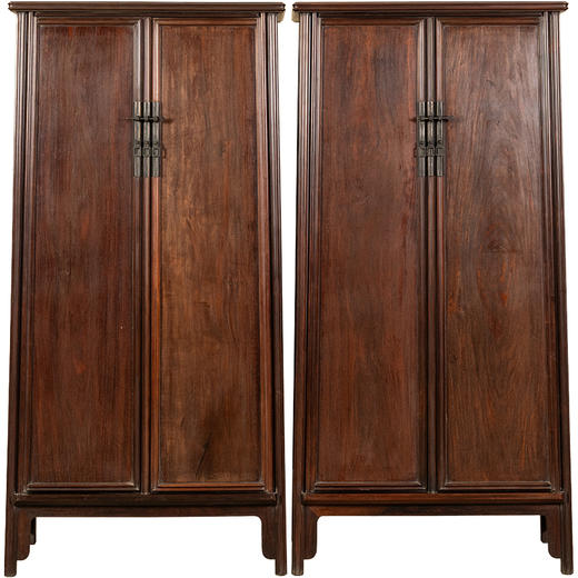 清	红木瓜棱腿独板面圆角柜（一对） 商品图5