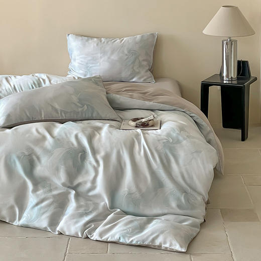 自然醒60支进口莱赛尔兰精天丝数码印花暗合简约款四件套HS 商品图7