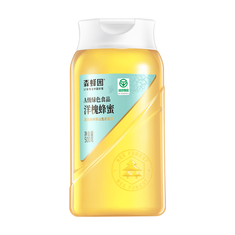 森蜂园洋槐蜂蜜500g(绿色食品)(扁扁瓶)
