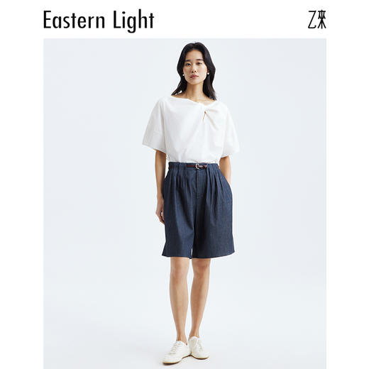 Eastern Light/乙来【美国匹马棉】法式衬衫夏季透气舒适短袖T恤 商品图2