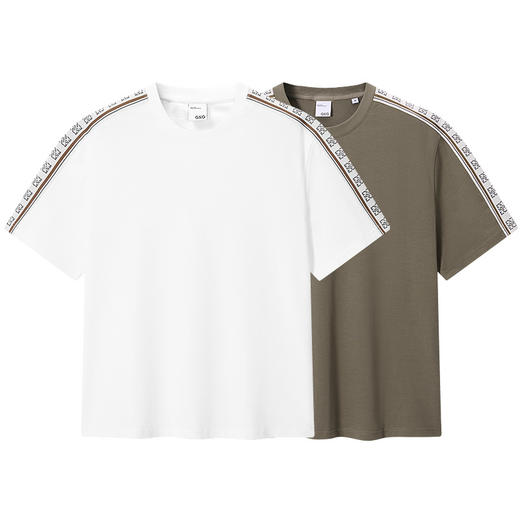 GXG男装 圆领T恤侧边织带上衣短袖针织 2025夏季热卖 商品图4