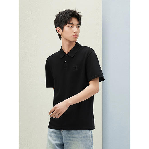 25夏季细品GXG男装双色绣花标装饰休闲百搭轻商务短袖POLO衫 商品图3