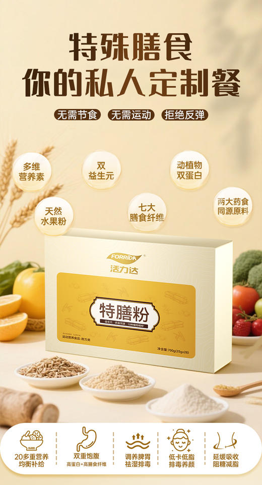特膳粉（低卡饱腹代餐，身材体重管理）25g*28袋 商品图0