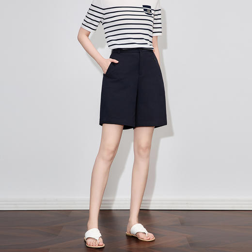 「高货wl」全新升级【铂金会员201/天猫269/差价68】(11232)洛诗琳时尚通勤简约五分裤2025夏季高腰垂感直筒短裤女 商品图1