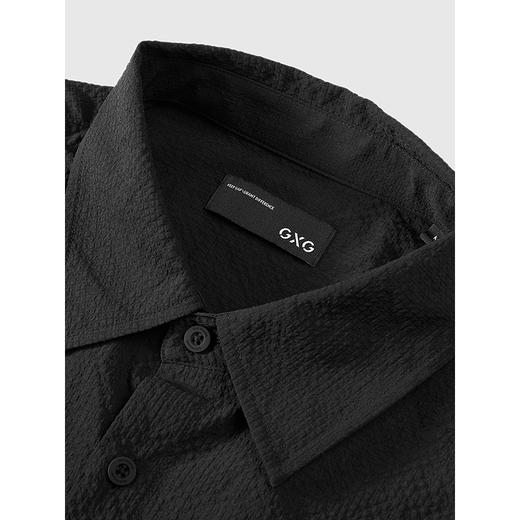 GXG男装 黑色工装设计短袖衬衫通勤男轻薄外套防晒 2025春季热卖 商品图2