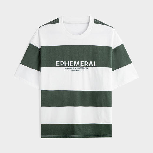 GXG男装 绿白条纹设计  个性潮流休闲短袖T恤 夏季热卖G24X442103 商品图3