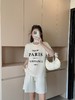 【YW】无忧购“清仓大促”美式复古字母印花钉珠圆领短袖T+休闲短裤套装X2560（截单后3-5天发货） 商品缩略图3