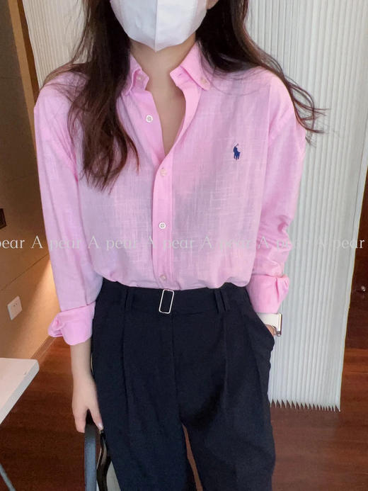 【高品质私服】【RL粉色宽松亚麻衬衫】100%优质亚麻，宽松H版型，适合各种身材G1430-CC【无标出货 介意慎拍】 商品图11
