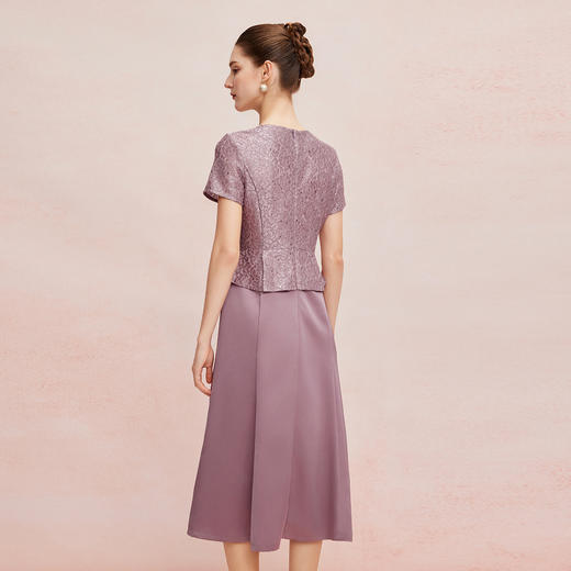 QF8C3斯尔丽25新款礼服立体蕾丝搭配A字摆假两件连衣裙 商品图1