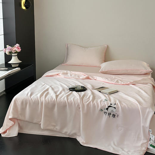 南方生活天竹刺绣蚕蛹蛋白夏被200*230cm熊猫白/冰咖/冰粉/绅士灰/冰蓝 商品图5