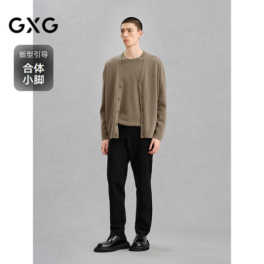 GXG男装  四面弹西裤黑色垂感休闲长裤 24年冬G24X024148 商品图1
