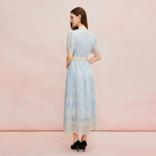 QF8C7斯尔丽25新款法式浪漫海边度假茶歇收腰放摆显瘦高雅连衣裙 商品图6