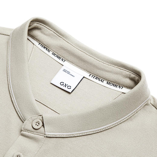 GXG男装 浅卡其珠地polo衫轻薄透气舒适男士短袖 夏季热卖POLO衫G24X242015 商品图2