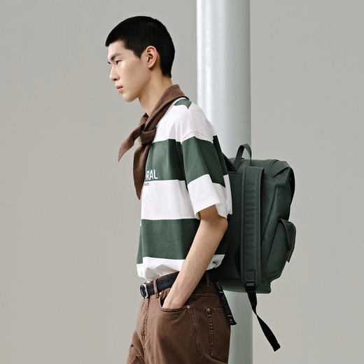 GXG男装 绿白条纹设计  个性潮流休闲短袖T恤 夏季热卖G24X442103 商品图2