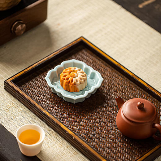 【莲瓣荷花小蝶】中式复古禅意茶点盘陶瓷精致小号点心盘零食盘家用果碟托盘 商品图8