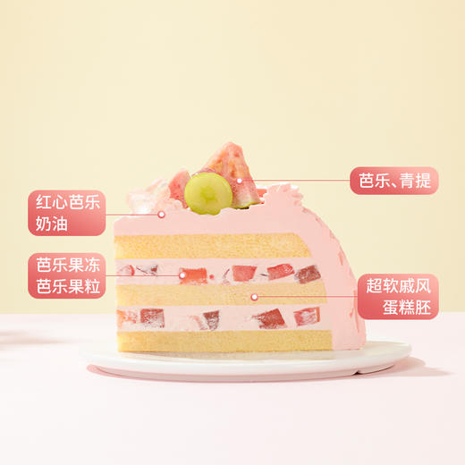 【多肉红心芭乐】送女生的夏日清新蛋糕，一口咬下，脆甜的红心芭乐瞬间开启沁爽甜梦，芭乐奶油似粉霞，温柔在舌尖蔓延（昆明+安宁） 商品图4