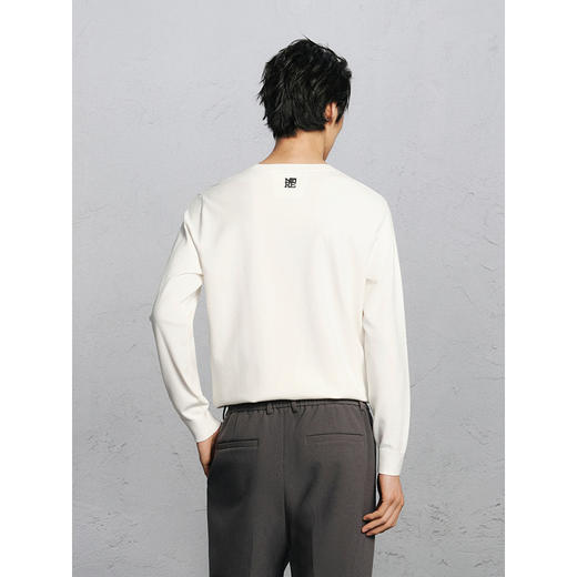 GXG男装  后领绣花毛衣低领男高弹线衫 24年冬G24X204023 商品图3