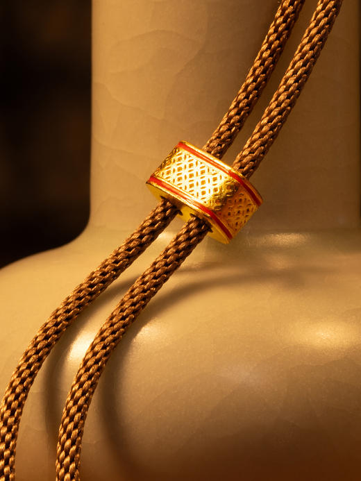 鹿鸣中式｜尊上虚空藏菩萨摩诃萨足金牌 古法手工黄金生肖牛虎足金吊坠项链 商品图4