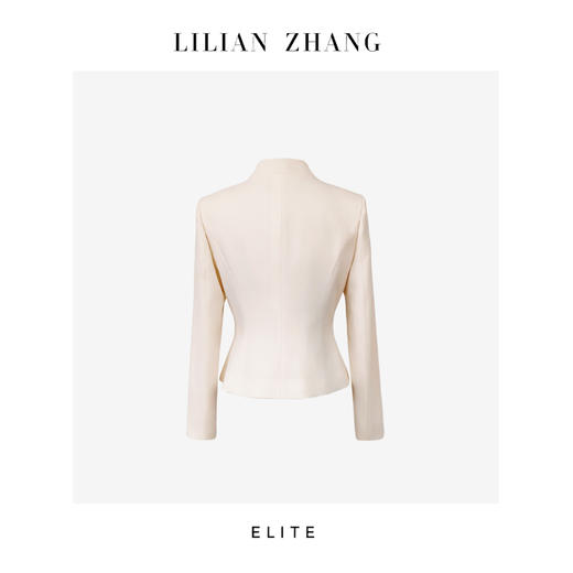 E“定制”——静奢风——风尚之选———婉约风立领珍珠扣上衣外套 2405037 商品图3