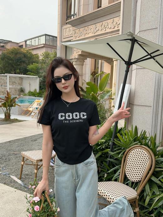 【YW】无忧购“清仓大促”韩版复古休闲重工烫钻短袖T恤X605/2401（截单后3-5天发货) 商品图5