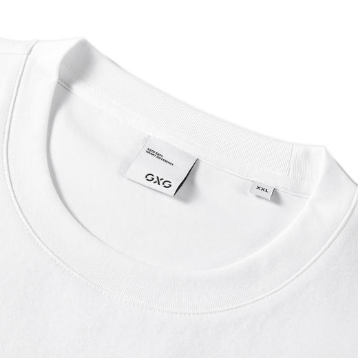 GXG男装  白色年轻时尚短袖T恤 24年夏季热卖G24X442091 商品图2