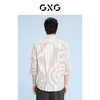 GXG男装   杏色条纹翻领七分袖衬衫 宽松休闲透气 夏季热卖G24X232013 商品缩略图3