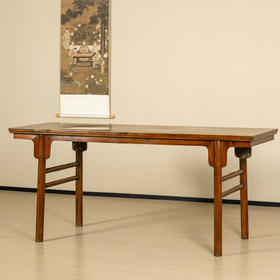 清	黄花梨夹头榫刀牙板独板平头案