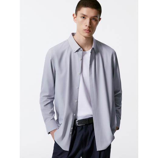 GXG男装 多色基础设计通勤长袖衬衫男士24年秋季热卖G24X033036 商品图4