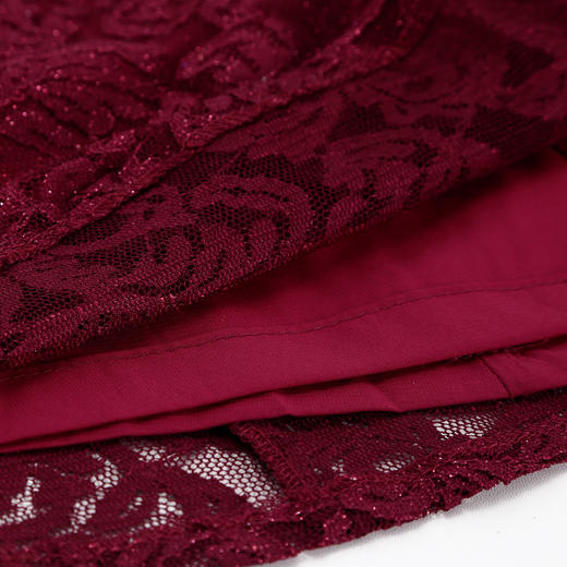 QF8C6斯尔丽25新款改良旗袍款刺绣蕾丝立体烫钻鱼尾长裙礼服宴会连衣裙 商品图6