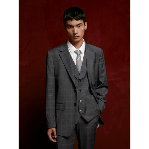GXG男装  含羊毛格纹商务西装男士正装 24年秋G24X133014 商品图3