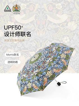 Fulton 富尔顿FULTON英国进口Morris Minilite-2 Strawberry Thief(防晒款)草莓小偷三折伞