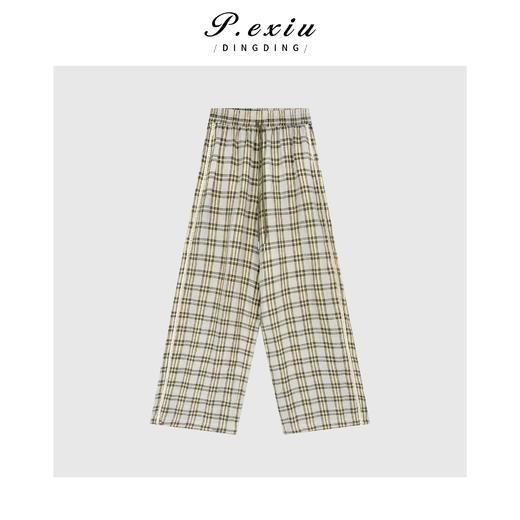 PanYiXiu/潘依绣【元气格子】100%亚麻色织格纹松弛感休闲裤 M8881 商品图1