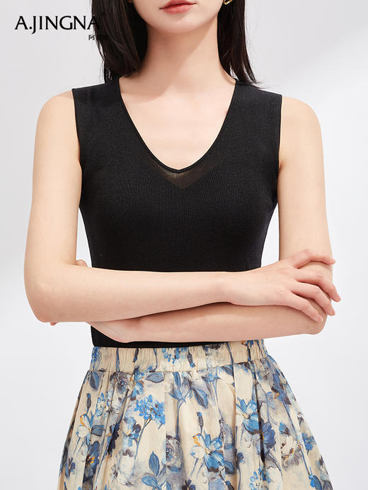 【清新甜美】阿菁娜清爽夏日V领针织背心F30X301011 商品图2