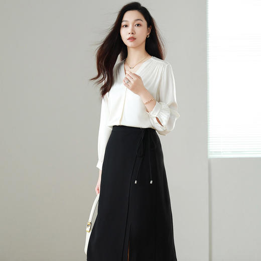 火桐hooton进口三醋酸一片式绑带半裙YT2069 商品图0