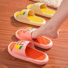【新款菠萝拖鞋，清新水果设计！】菠萝拖鞋女夏季外穿 个性时尚家用网红水果 家居室内洗澡浴室防滑拖鞋-QQ