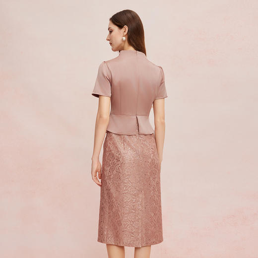 QF8C4斯尔丽25新款小立领外套端庄贵气挡肉假两件连衣裙 商品图1