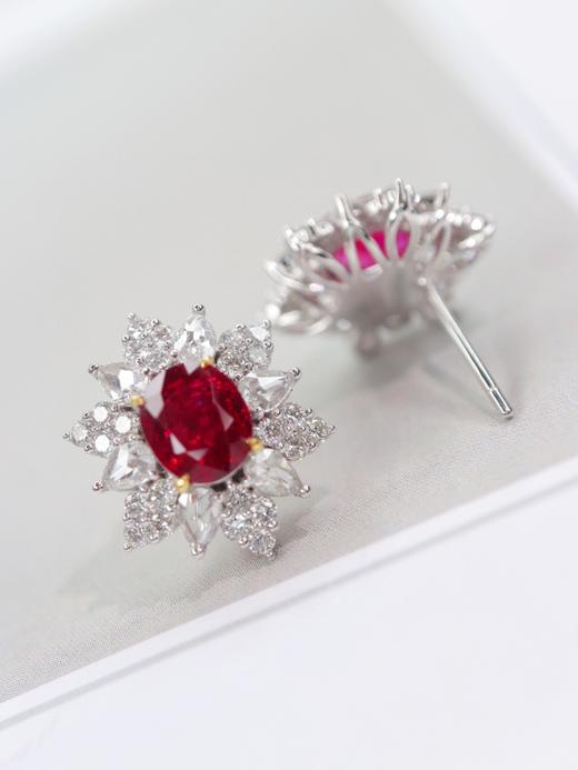 2.3ct刻面红宝石耳钉 商品图2