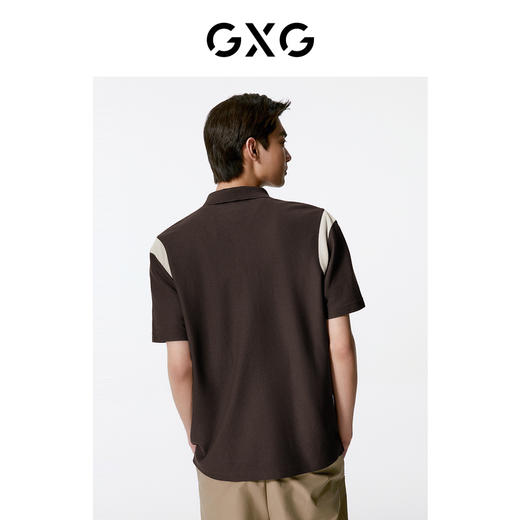 GXG男装 肩部撞色拼接polo衫男 夏热卖G24X242045 商品图3