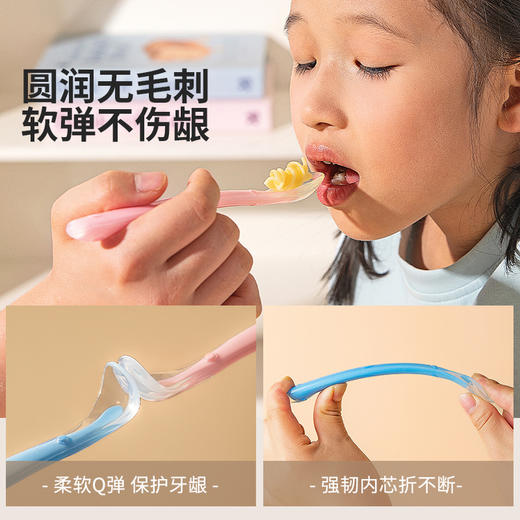 摩登主妇硅胶勺子新生婴儿吃饭专用食品级儿童宝宝辅食餐具小勺子 商品图2