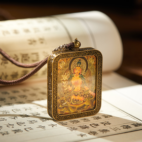 悉卜野·复刻黑金唐卡吊坠，藏传八大守护，神秘庄重，恍如繁星于夜空【3-5天发货】