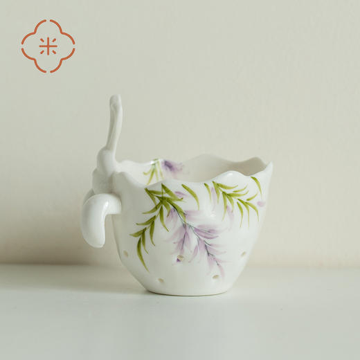 米马推荐 手绘紫藤茶漏 高温陶瓷 可直接挂杯 商品图3