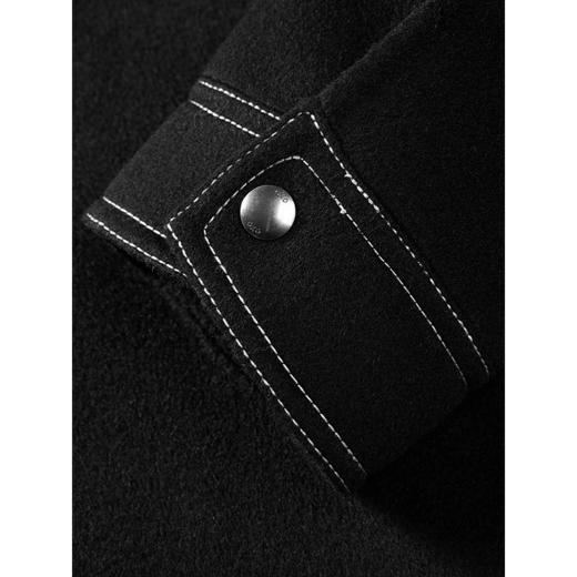 GXG男装 黑色商务通勤明线口袋短款计羊毛外套大衣 
 冬季热卖 商品图4