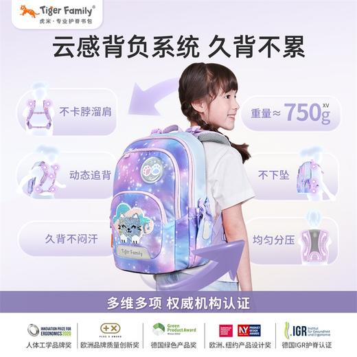 【新品】tigerfamily虎米儿童书包小学生女男孩减负护脊双肩包杰乐 商品图4