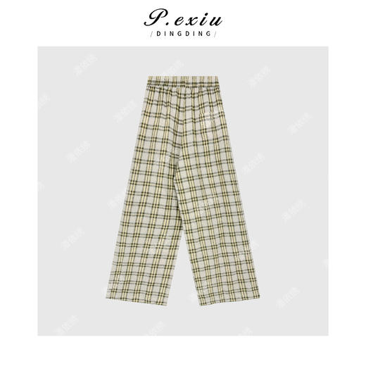 PanYiXiu/潘依绣【元气格子】100%亚麻色织格纹松弛感休闲裤 M8881 商品图2