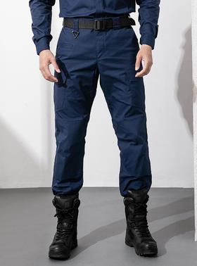 春秋款作训长裤-弹力格子布-宝蓝