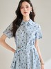 原单剪标之禾抗皱全棉印花蓝色扬帆衬衫领连衣裙 商品缩略图9